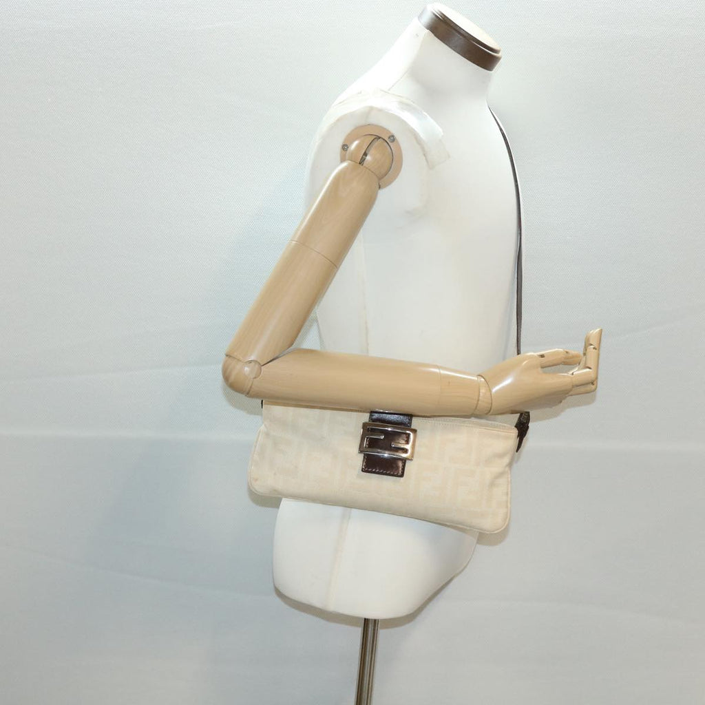 FENDI Zucca Canvas Shoulder Bag Beige bs3996