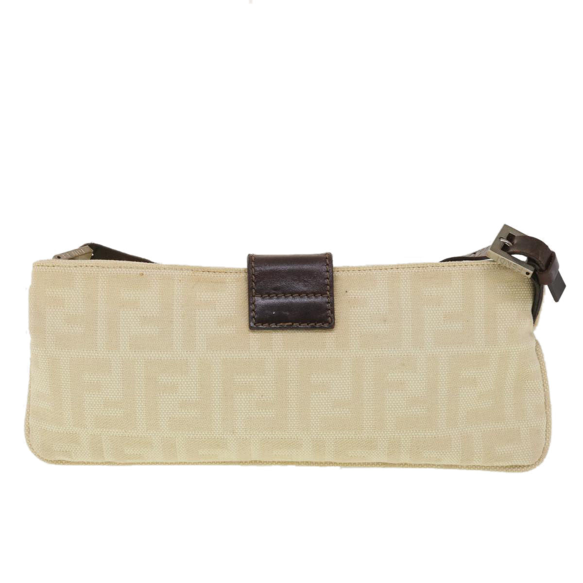 FENDI Zucca Canvas Shoulder Bag Beige bs3996