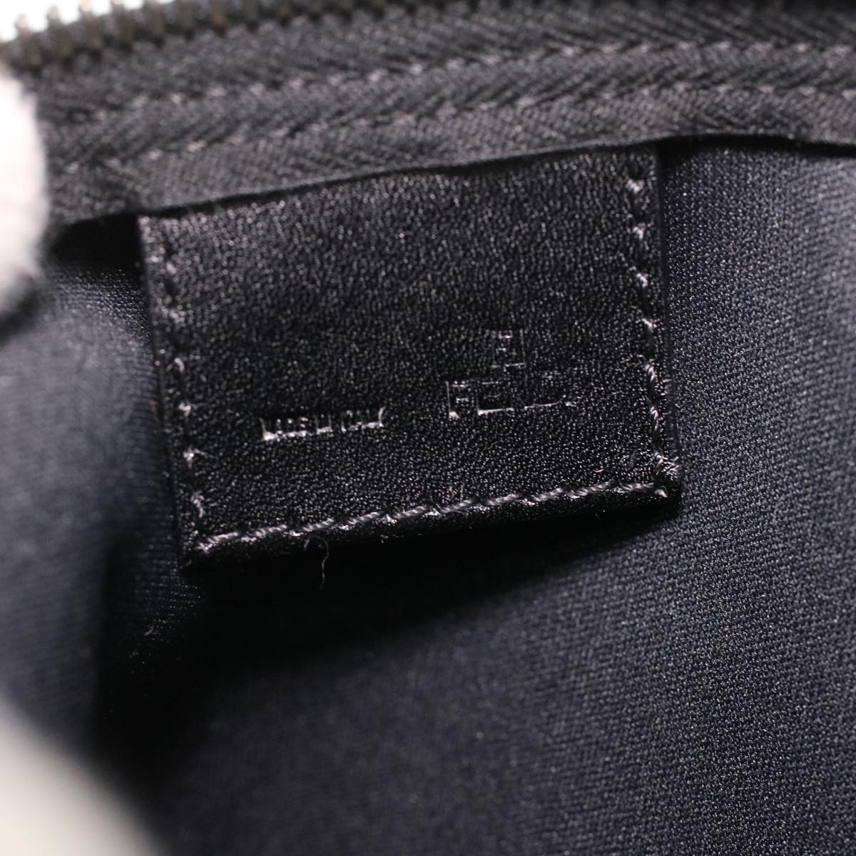 FENDI Zucchino Canvas Hand Bag Black bs4045