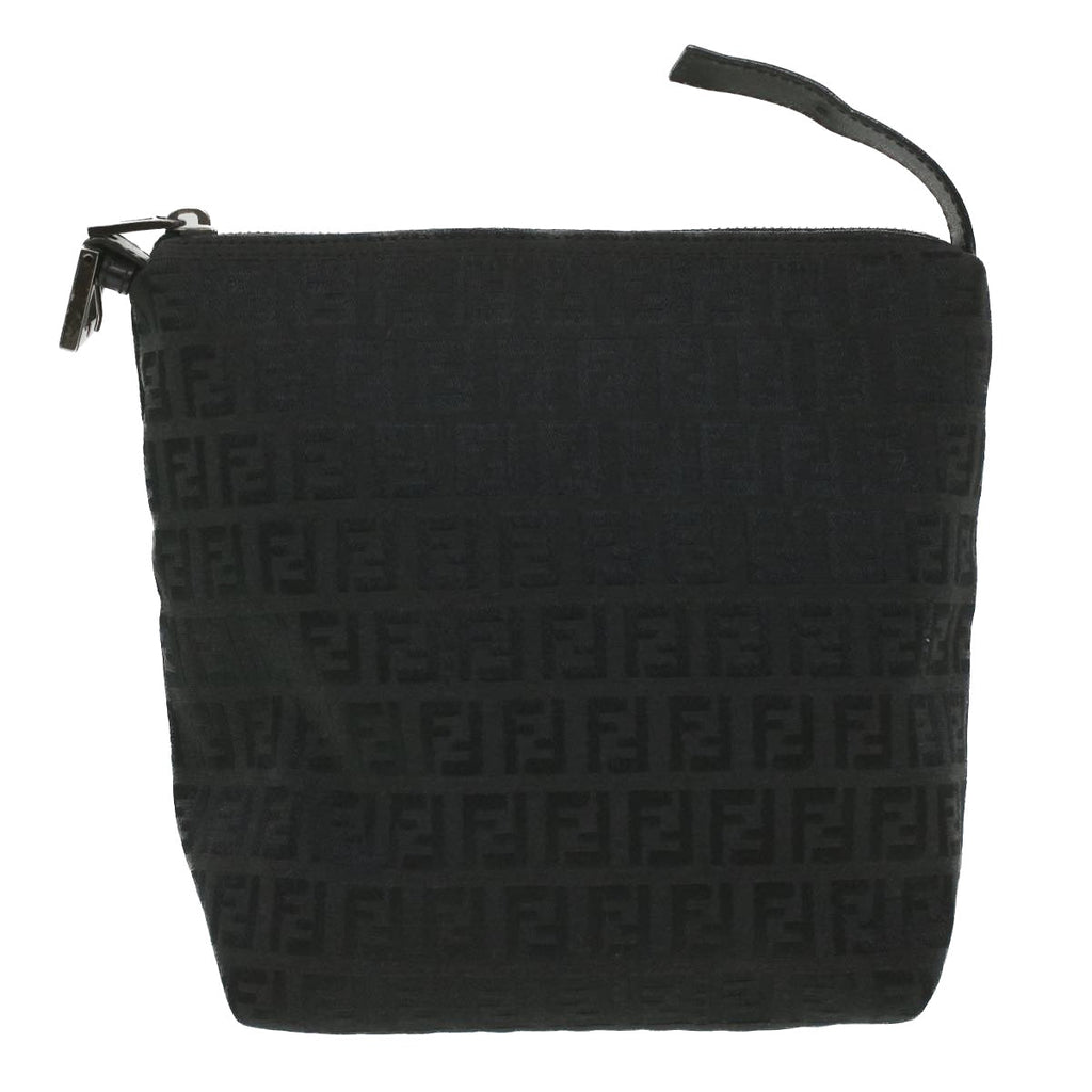 FENDI Zucchino Canvas Hand Bag Black bs4045