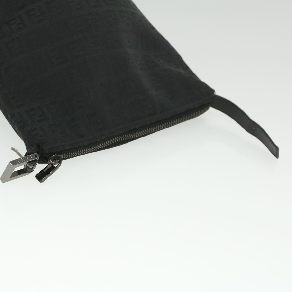 FENDI Zucchino Canvas Hand Bag Black bs4045