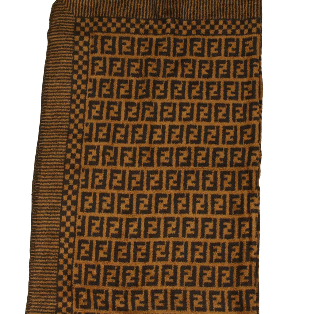 FENDI Zucca Canvas blanket cotton 137x220 Black Brown bs4095