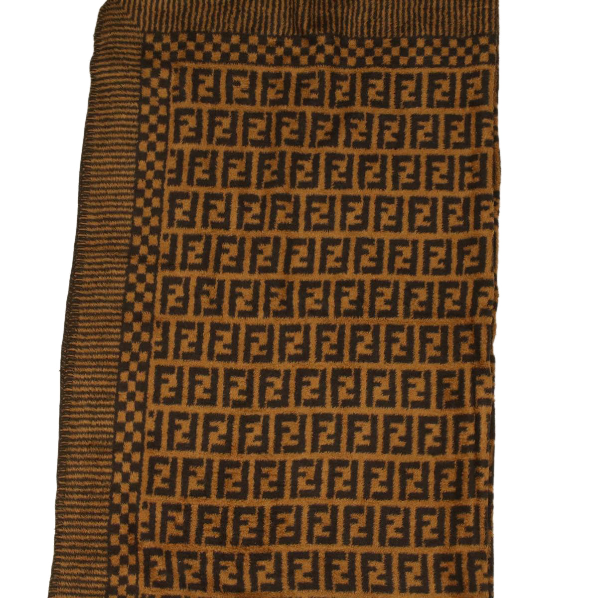 FENDI Zucca Canvas blanket cotton 137x220 Black Brown bs4095