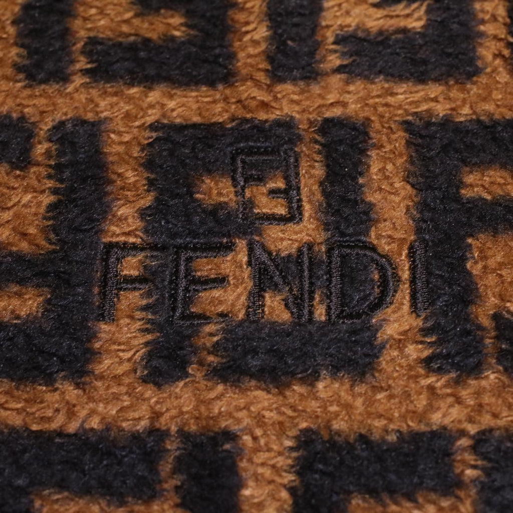 FENDI Zucca Canvas blanket cotton 137x220 Black Brown bs4095