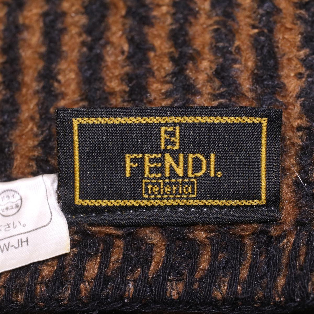 FENDI Zucca Canvas blanket cotton 137x220 Black Brown bs4095