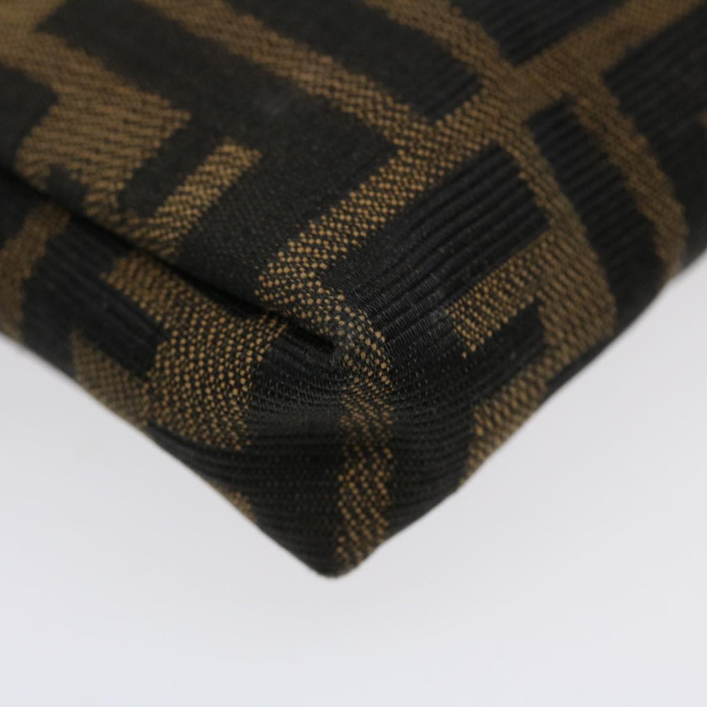 FENDI Zucca Canvas Pouch Nylon Brown Black bs4098