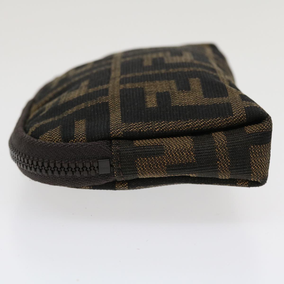 FENDI Zucca Canvas Pouch Nylon Brown Black bs4098