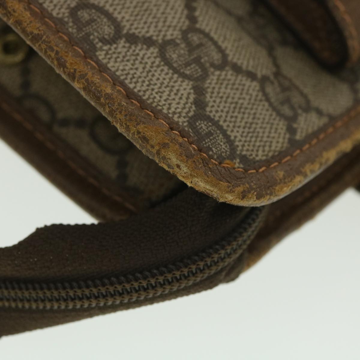 GUCCI GG Canvas Web Sherry Line Tote Bag PVC Leather Beige 89.02.092 bs4214