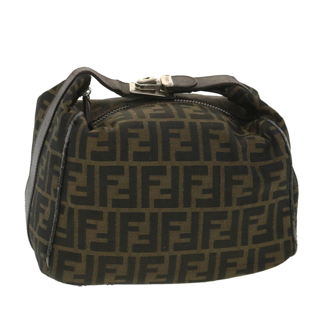FENDI Zucca Canvas Hand Bag Black Brown 2119 26348 098 bs4277
