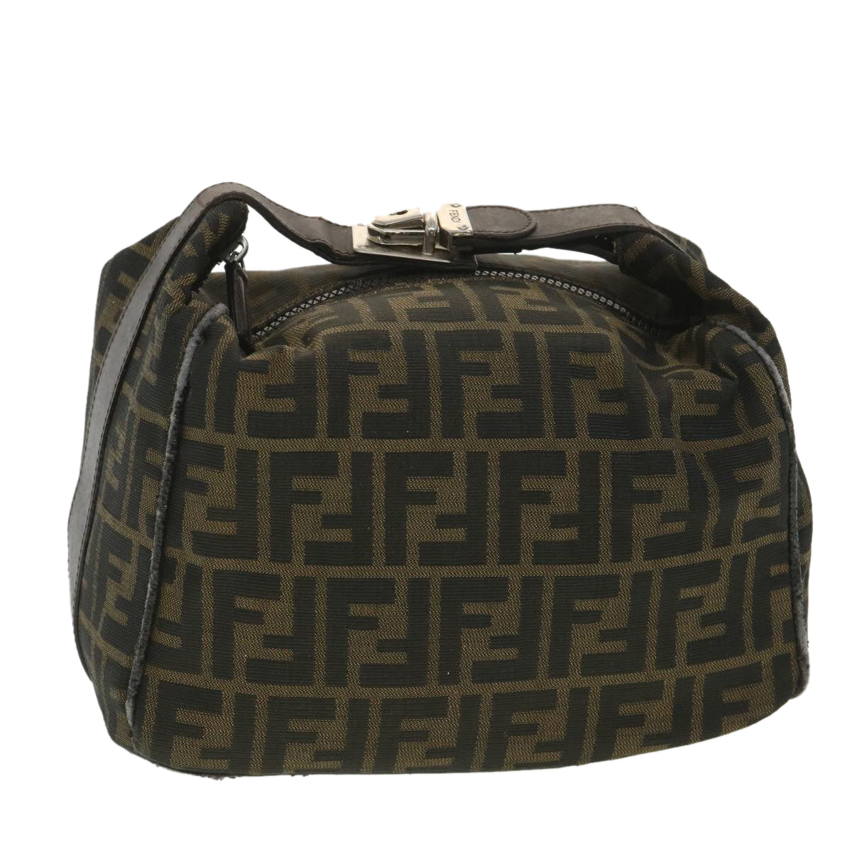 FENDI Zucca Canvas Hand Bag Black Brown 2119 26348 098 bs4277