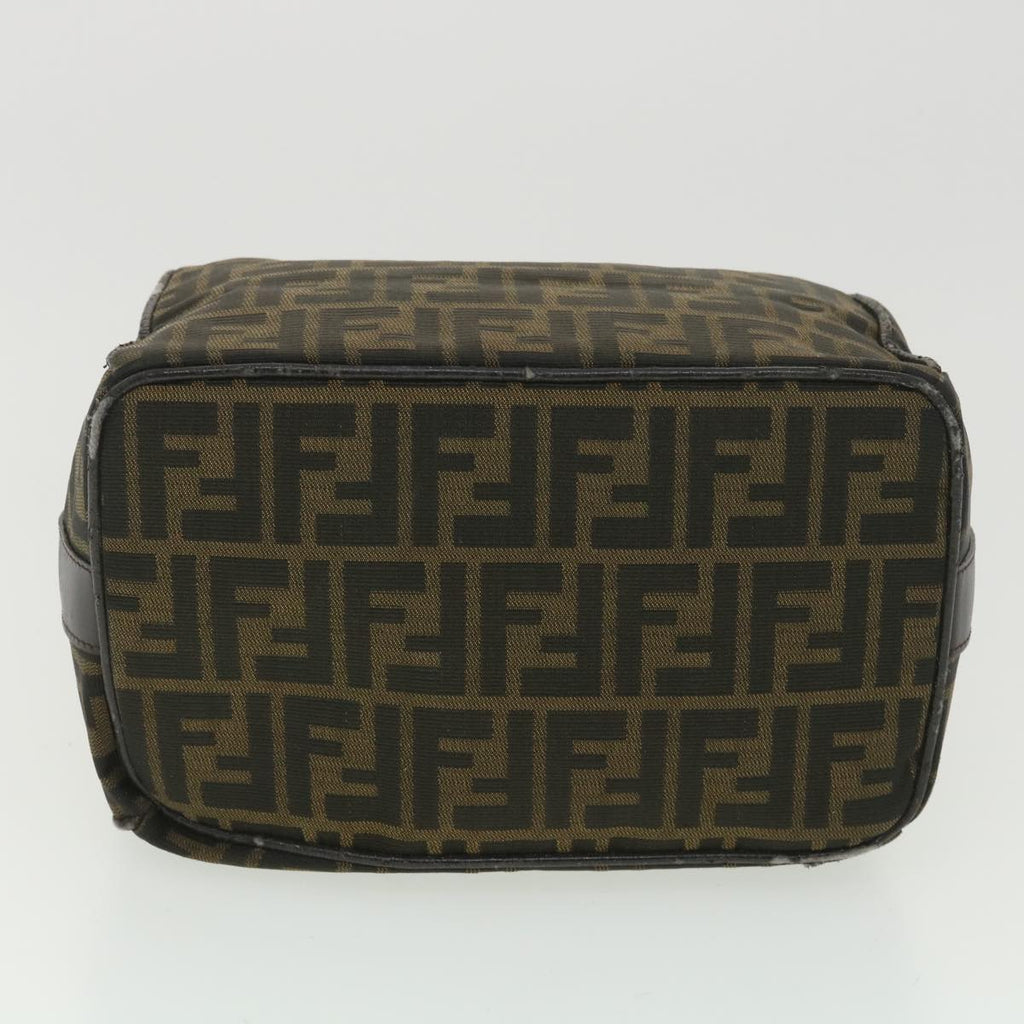 FENDI Zucca Canvas Hand Bag Black Brown 2119 26348 098 bs4277