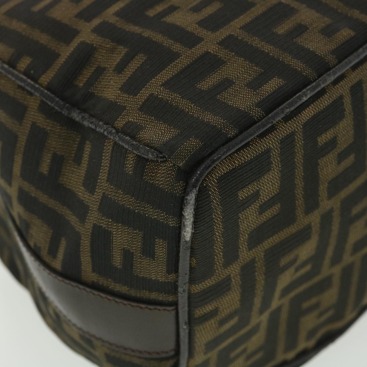 FENDI Zucca Canvas Hand Bag Black Brown 2119 26348 098 bs4277