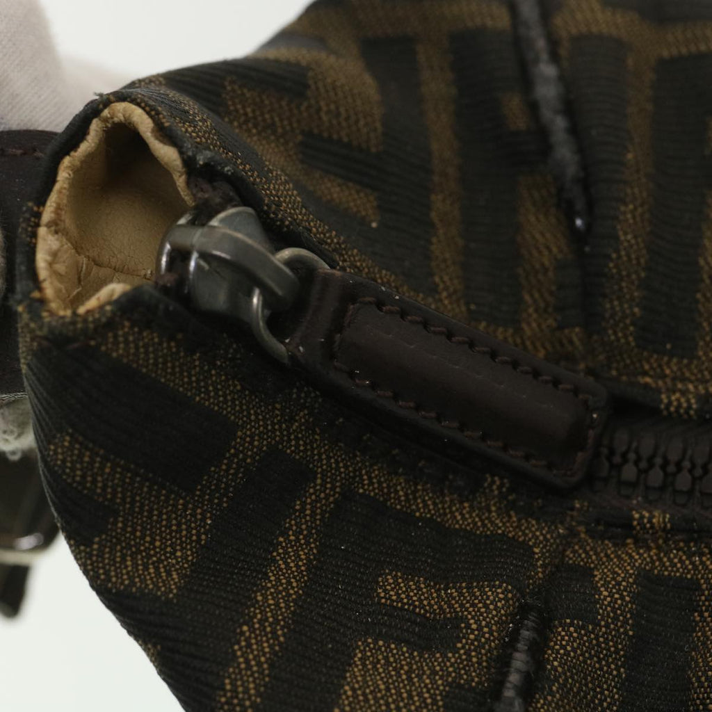 FENDI Zucca Canvas Hand Bag Black Brown 2119 26348 098 bs4277