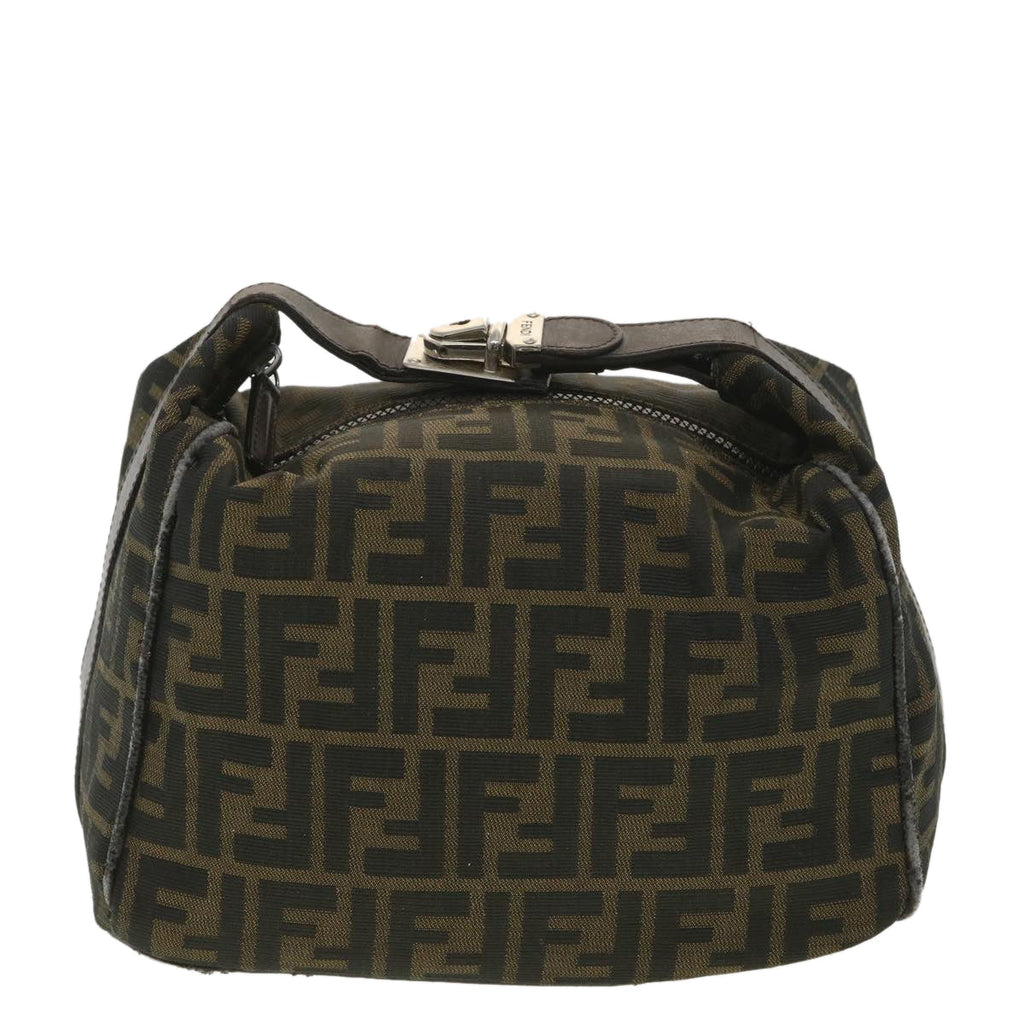 FENDI Zucca Canvas Hand Bag Black Brown 2119 26348 098 bs4277