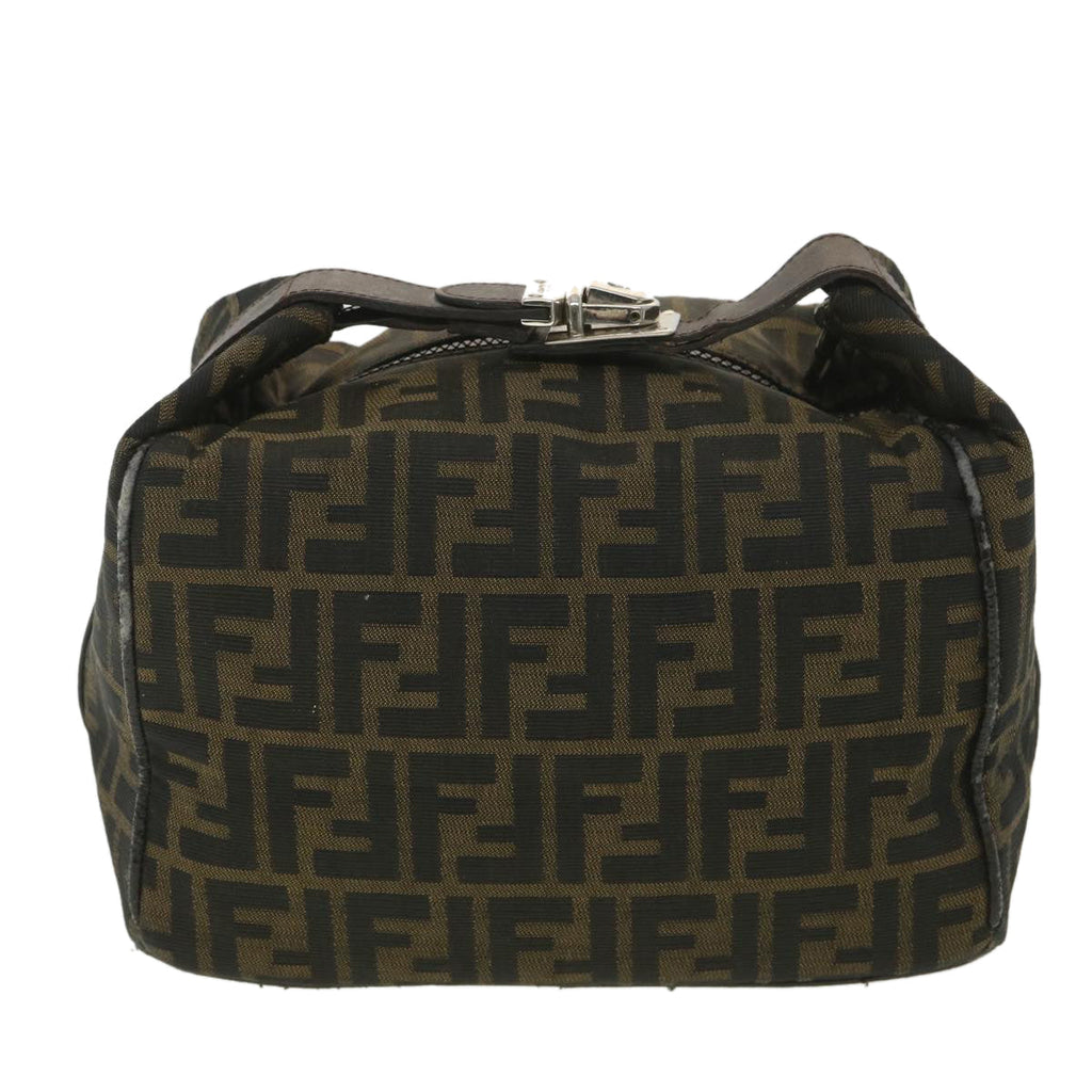 FENDI Zucca Canvas Hand Bag Black Brown 2119 26348 098 bs4277