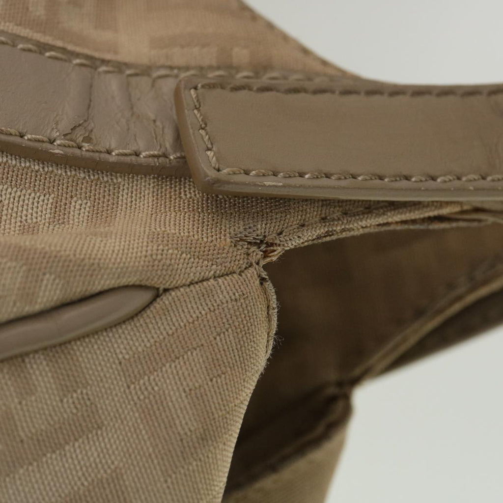 FENDI Zucchino Canvas Shoulder Bag Beige 2373-8BR091-KU7-048 bs4404