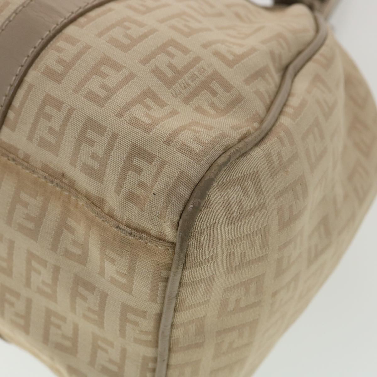 FENDI Zucchino Canvas Shoulder Bag Beige 2373-8BR091-KU7-048 bs4404