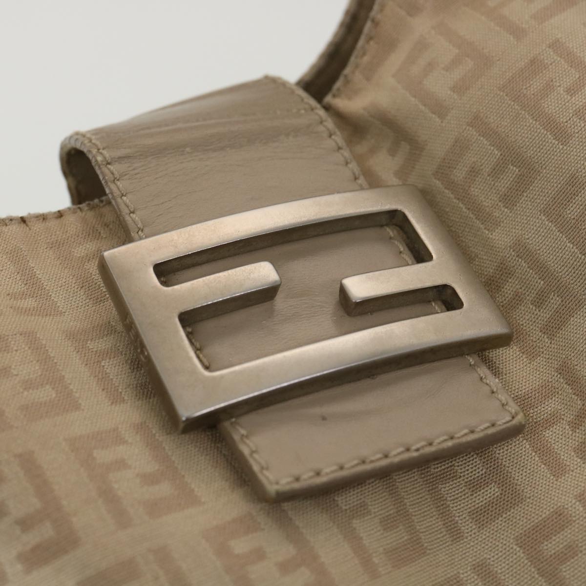 FENDI Zucchino Canvas Shoulder Bag Beige 2373-8BR091-KU7-048 bs4404