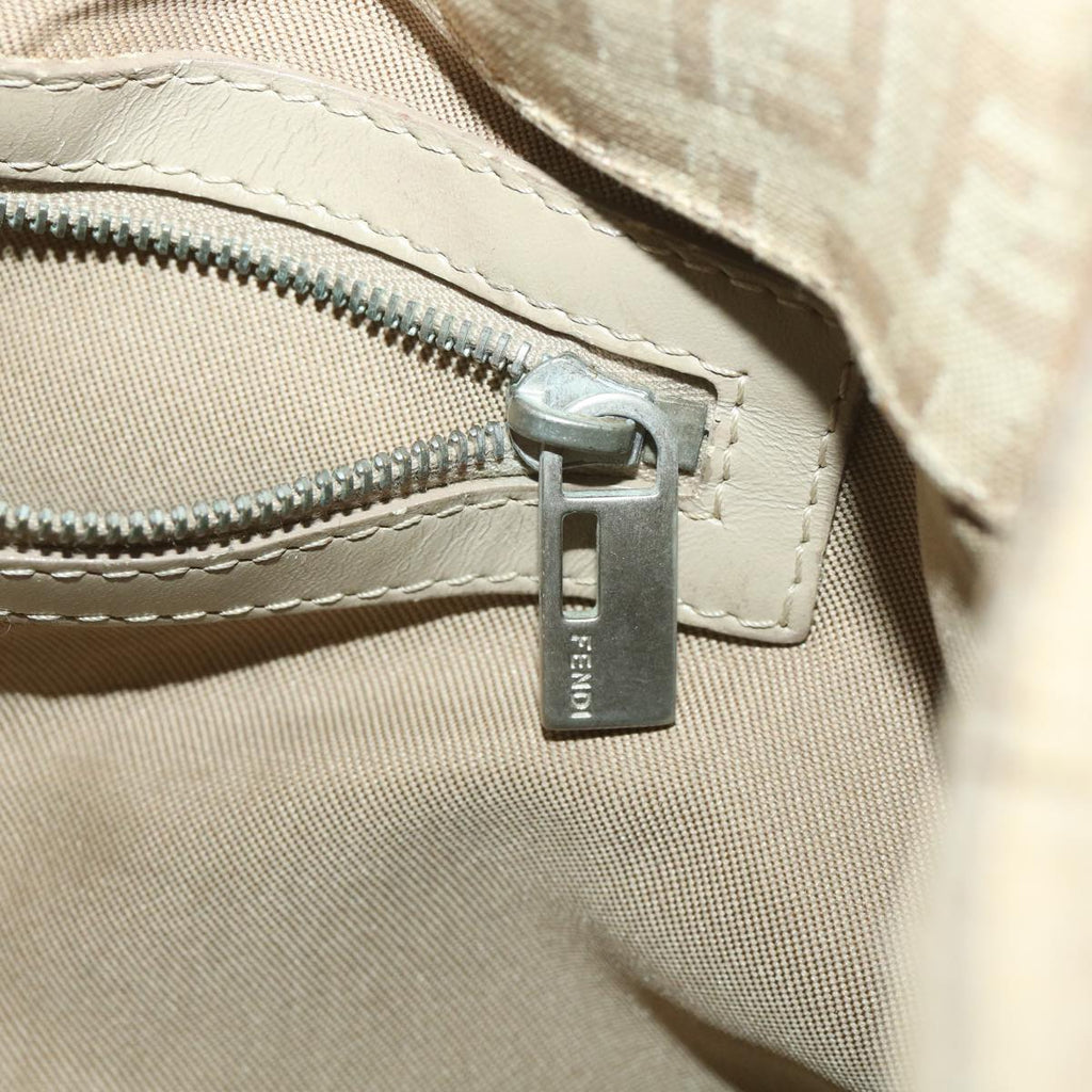 FENDI Zucchino Canvas Shoulder Bag Beige 2373-8BR091-KU7-048 bs4404