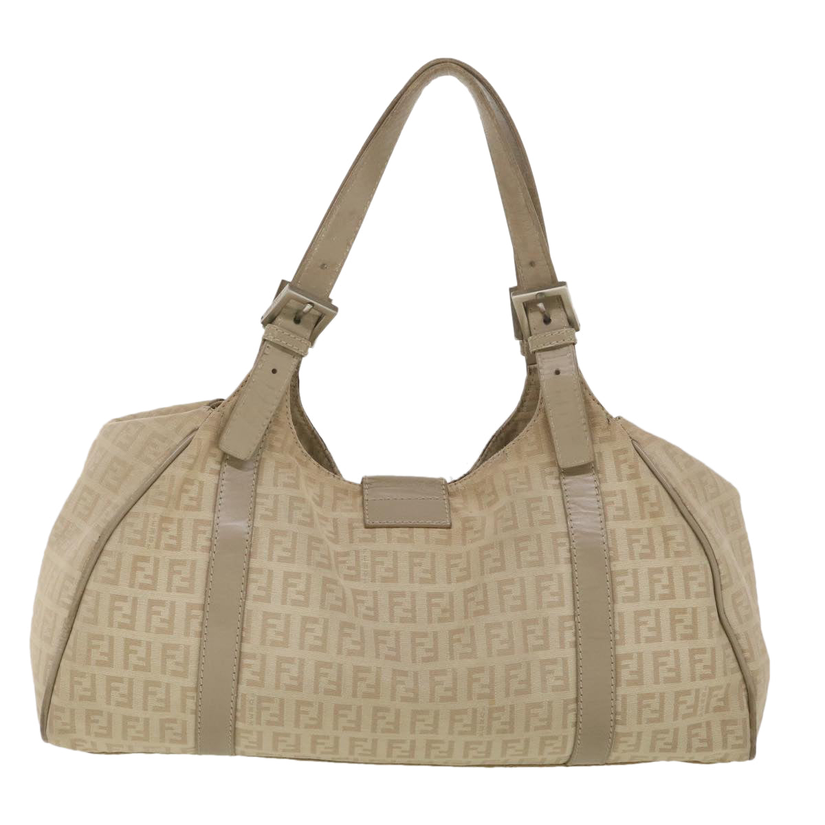 FENDI Zucchino Canvas Shoulder Bag Beige 2373-8BR091-KU7-048 bs4404