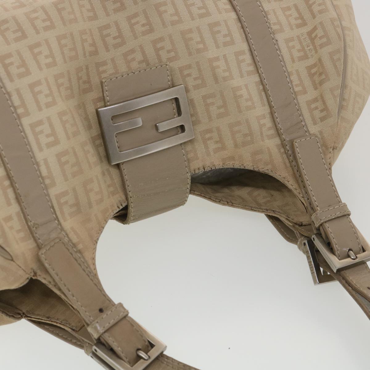 FENDI Zucchino Canvas Shoulder Bag Beige 2373-8BR091-KU7-048 bs4404