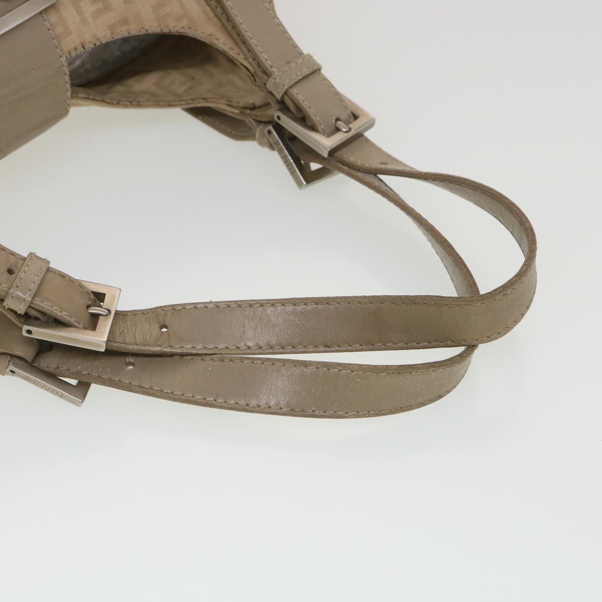 FENDI Zucchino Canvas Shoulder Bag Beige 2373-8BR091-KU7-048 bs4404