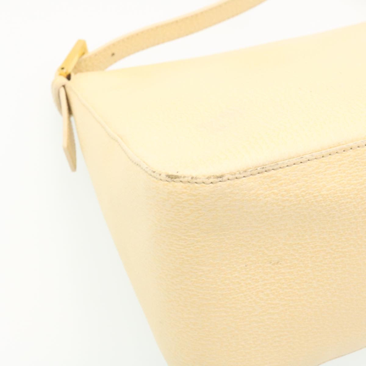 FENDI Mamma Baguette Shoulder Bag Leather Cream bs441