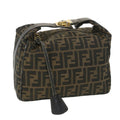 FENDI Zucca Canvas Hand Bag Black Brown bs4420