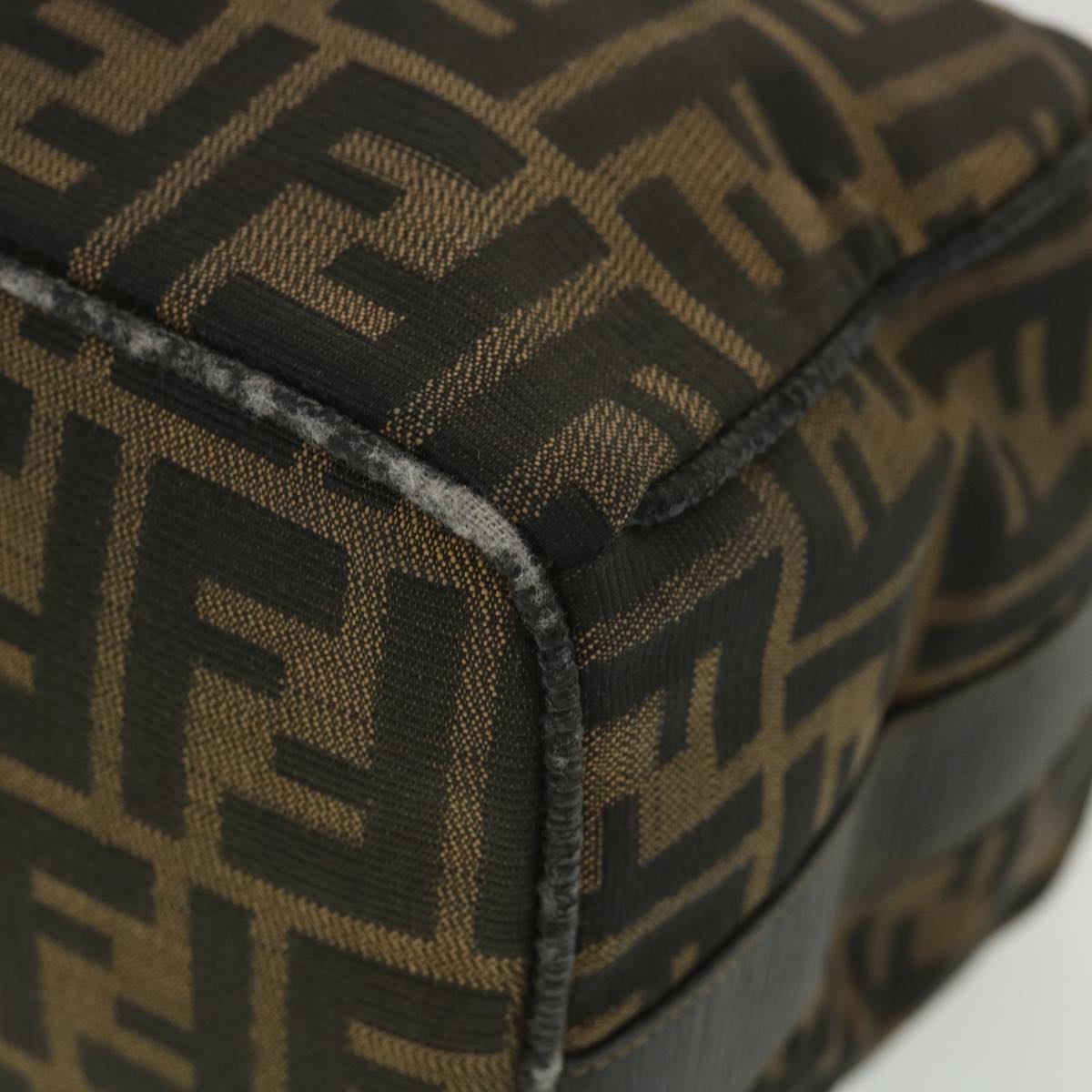 FENDI Zucca Canvas Hand Bag Black Brown bs4420