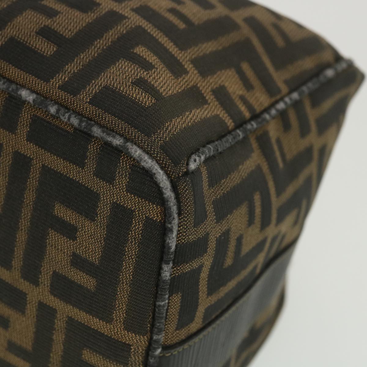 FENDI Zucca Canvas Hand Bag Black Brown bs4420