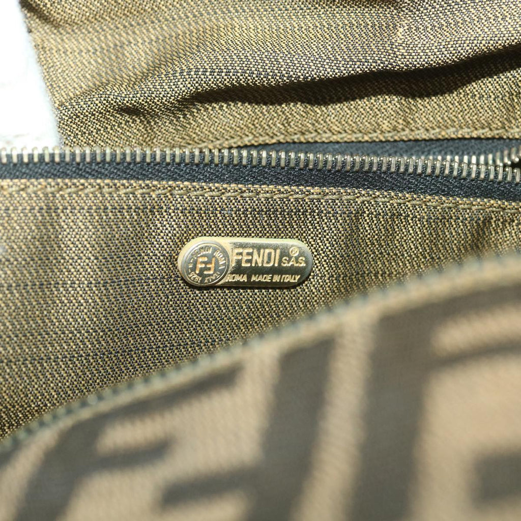 FENDI Zucca Canvas Hand Bag Black Brown bs4420