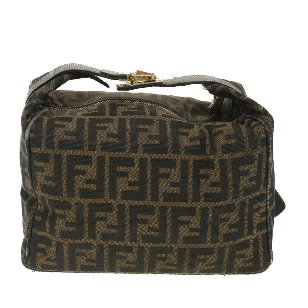 FENDI Zucca Canvas Hand Bag Black Brown bs4420