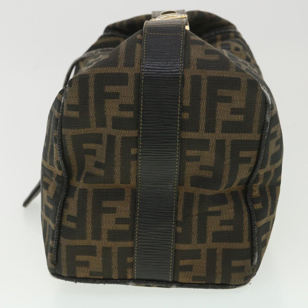 FENDI Zucca Canvas Hand Bag Black Brown bs4420