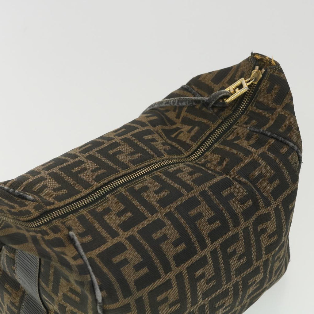 FENDI Zucca Canvas Hand Bag Black Brown bs4420