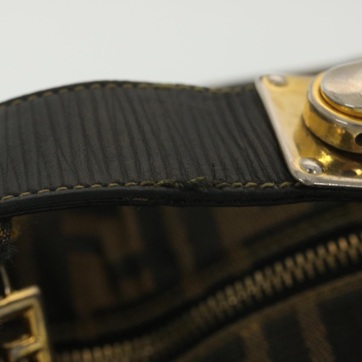 FENDI Zucca Canvas Hand Bag Black Brown bs4420