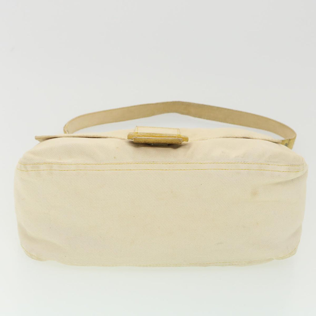 FENDI Mamma Baguette Shoulder Bag Canvas Beige 2305.26325.008 bs4424