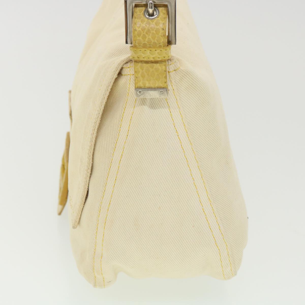 FENDI Mamma Baguette Shoulder Bag Canvas Beige 2305.26325.008 bs4424