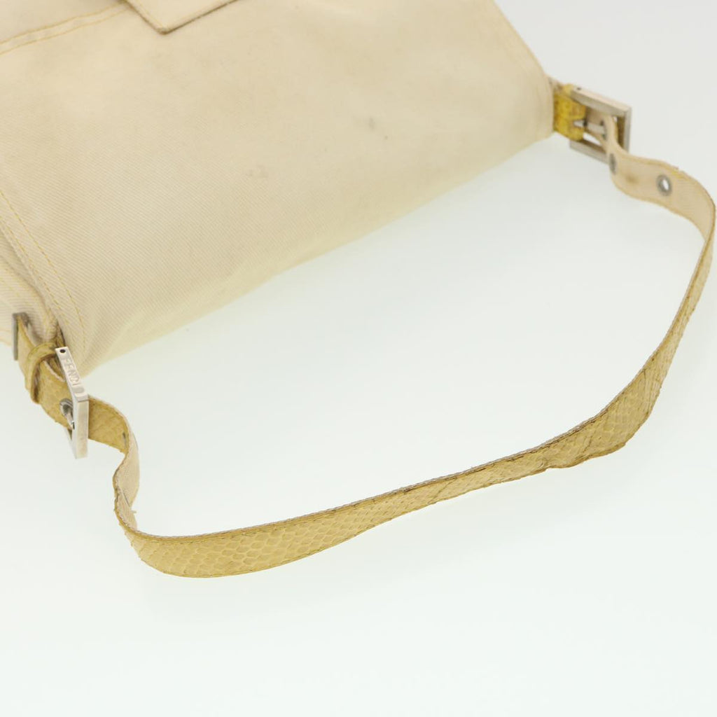 FENDI Mamma Baguette Shoulder Bag Canvas Beige 2305.26325.008 bs4424