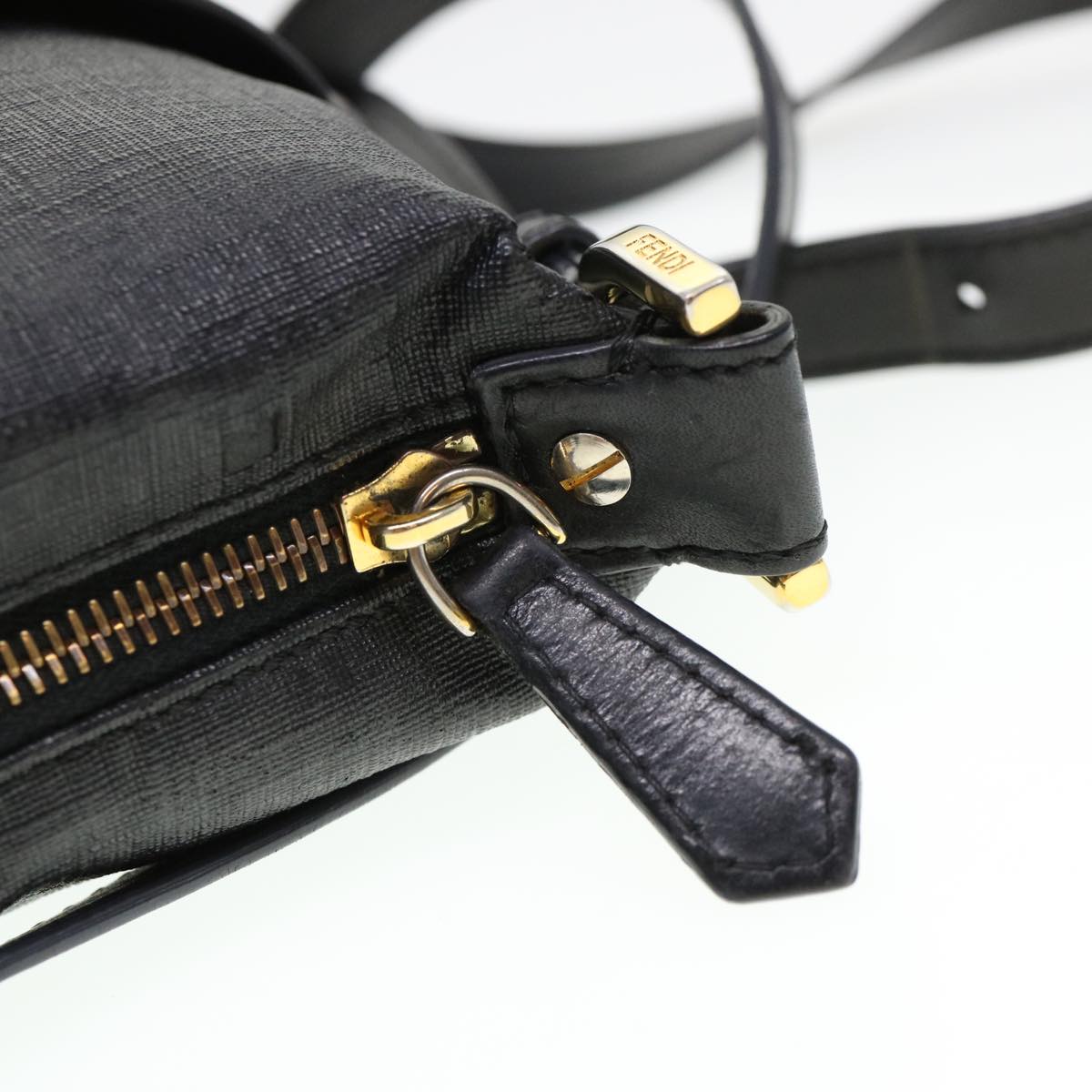 FENDI Zucchino Canvas Shoulder Bag Black 8BT206-FB5 129-2580 bs4435