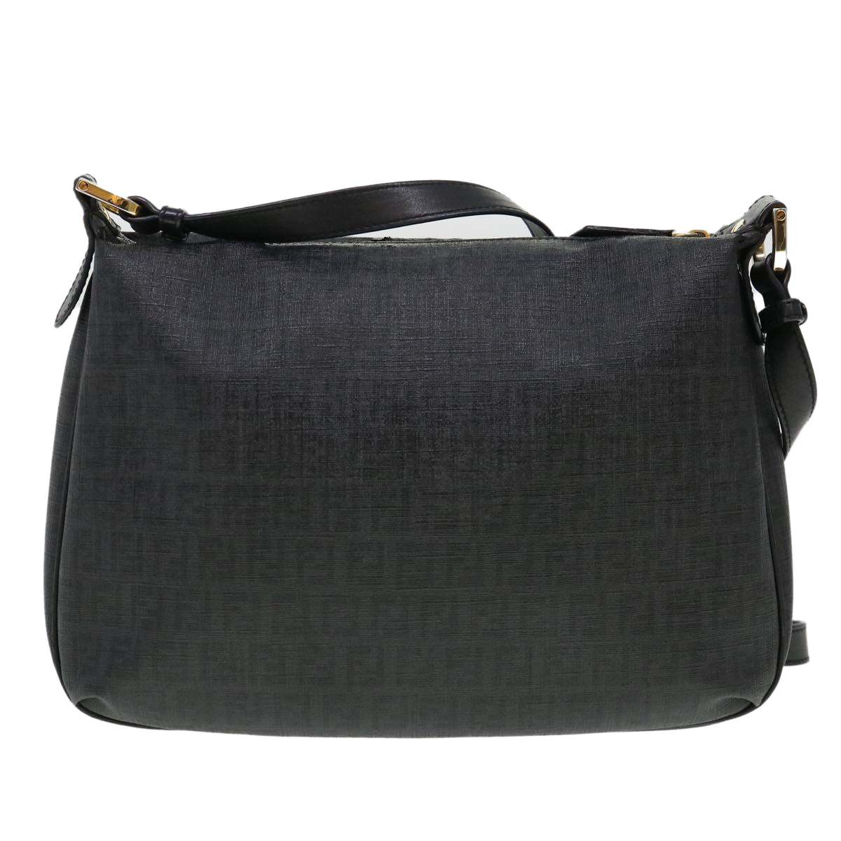 FENDI Zucchino Canvas Shoulder Bag Black 8BT206-FB5 129-2580 bs4435