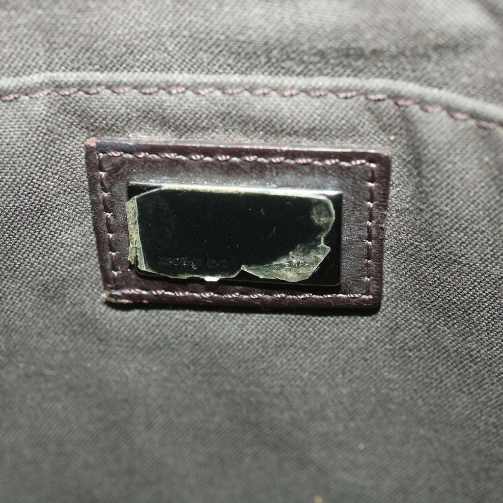 FENDI Zucchino Canvas Shoulder Bag Brown bs4562