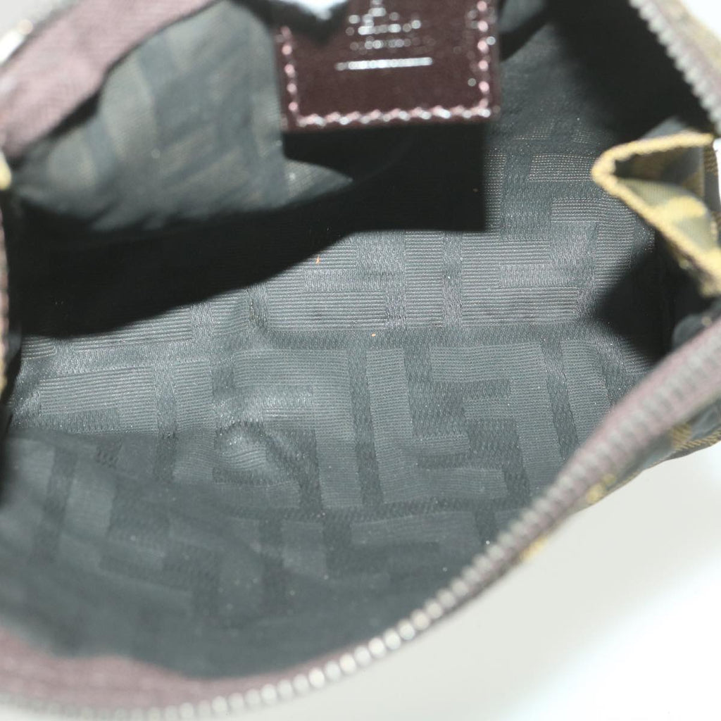 FENDI Zucca Canvas Pouch Nylon 2Set Black Brown bs4582