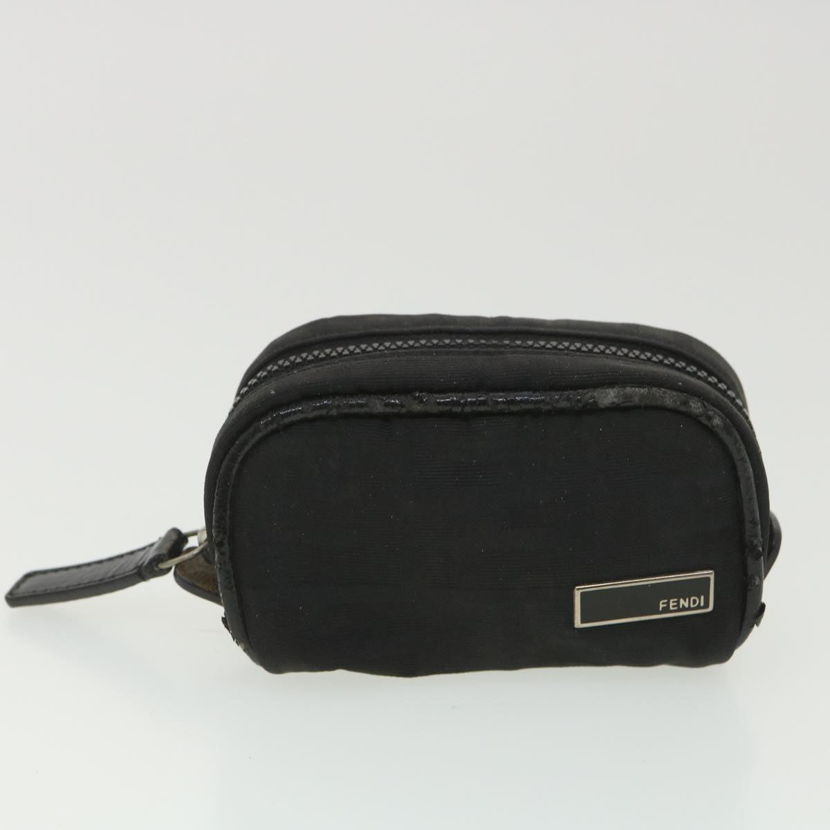 FENDI Zucca Canvas Pouch Nylon 2Set Black Brown bs4582