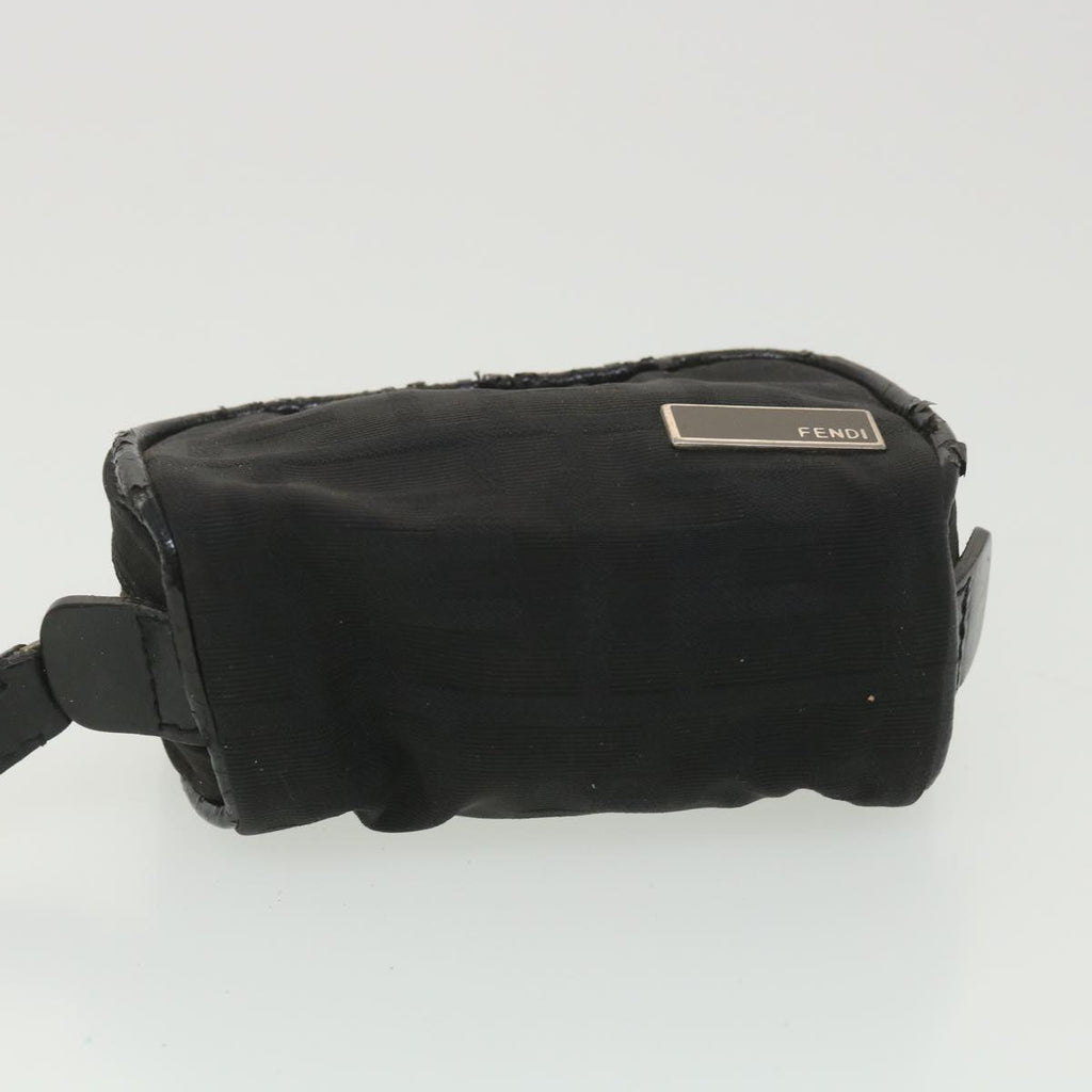 FENDI Zucca Canvas Pouch Nylon 2Set Black Brown bs4582