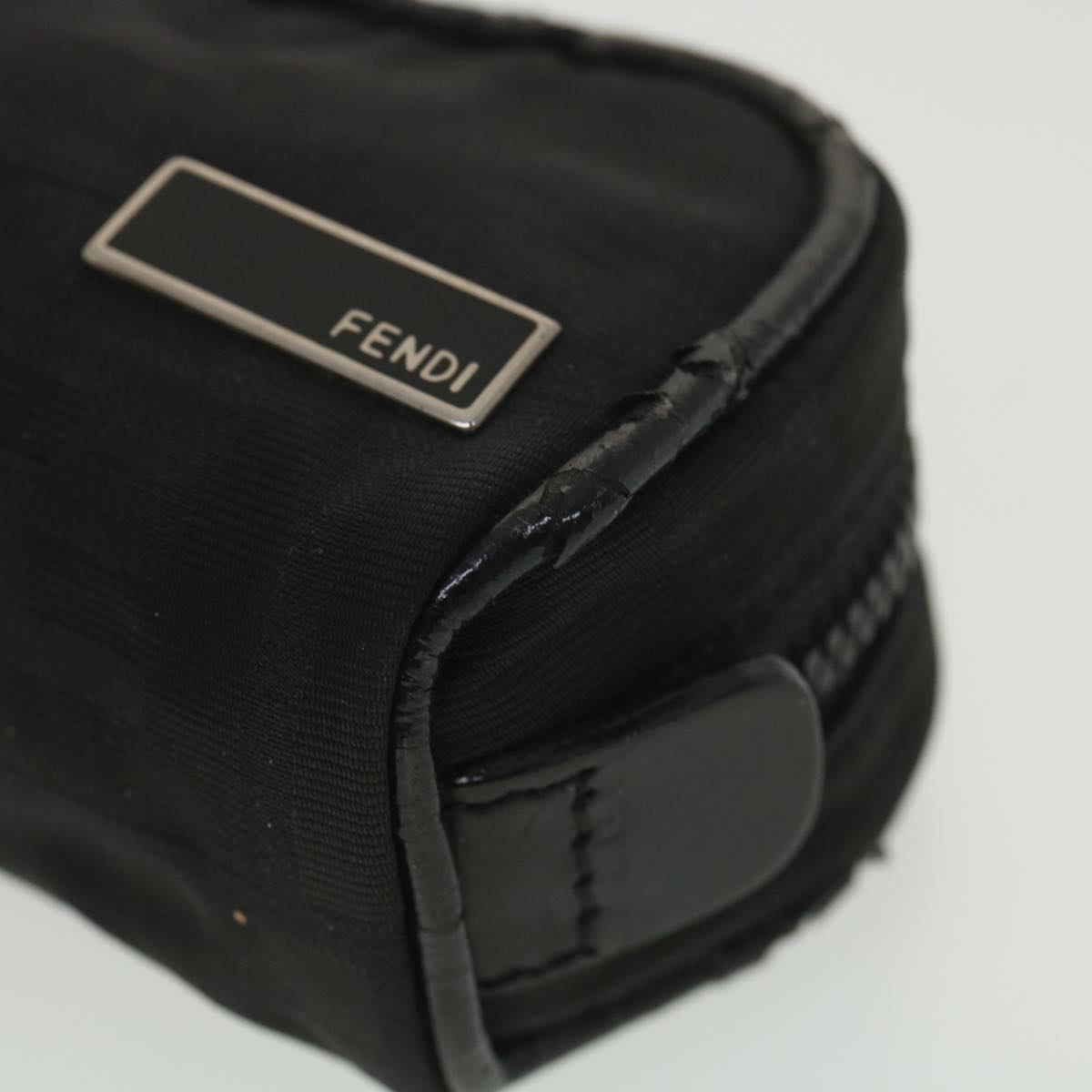 FENDI Zucca Canvas Pouch Nylon 2Set Black Brown bs4582