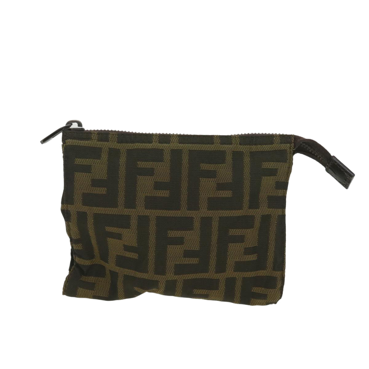 FENDI Zucca Canvas Pouch Nylon 2Set Black Brown bs4582
