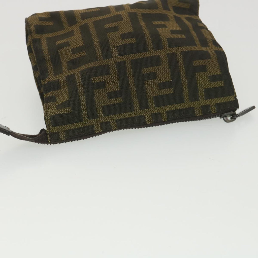 FENDI Zucca Canvas Pouch Nylon 2Set Black Brown bs4582