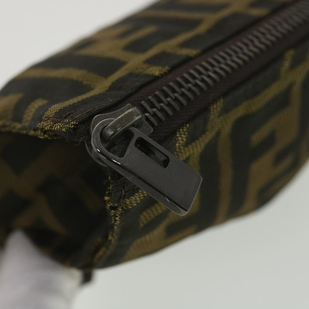 FENDI Zucca Canvas Pouch Nylon 2Set Black Brown bs4582