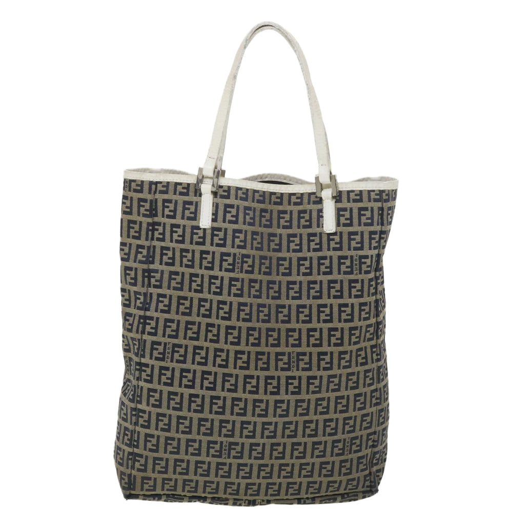 FENDI Zucchino Canvas Tote Bag Navy 3677 8BH006 028 bs4584