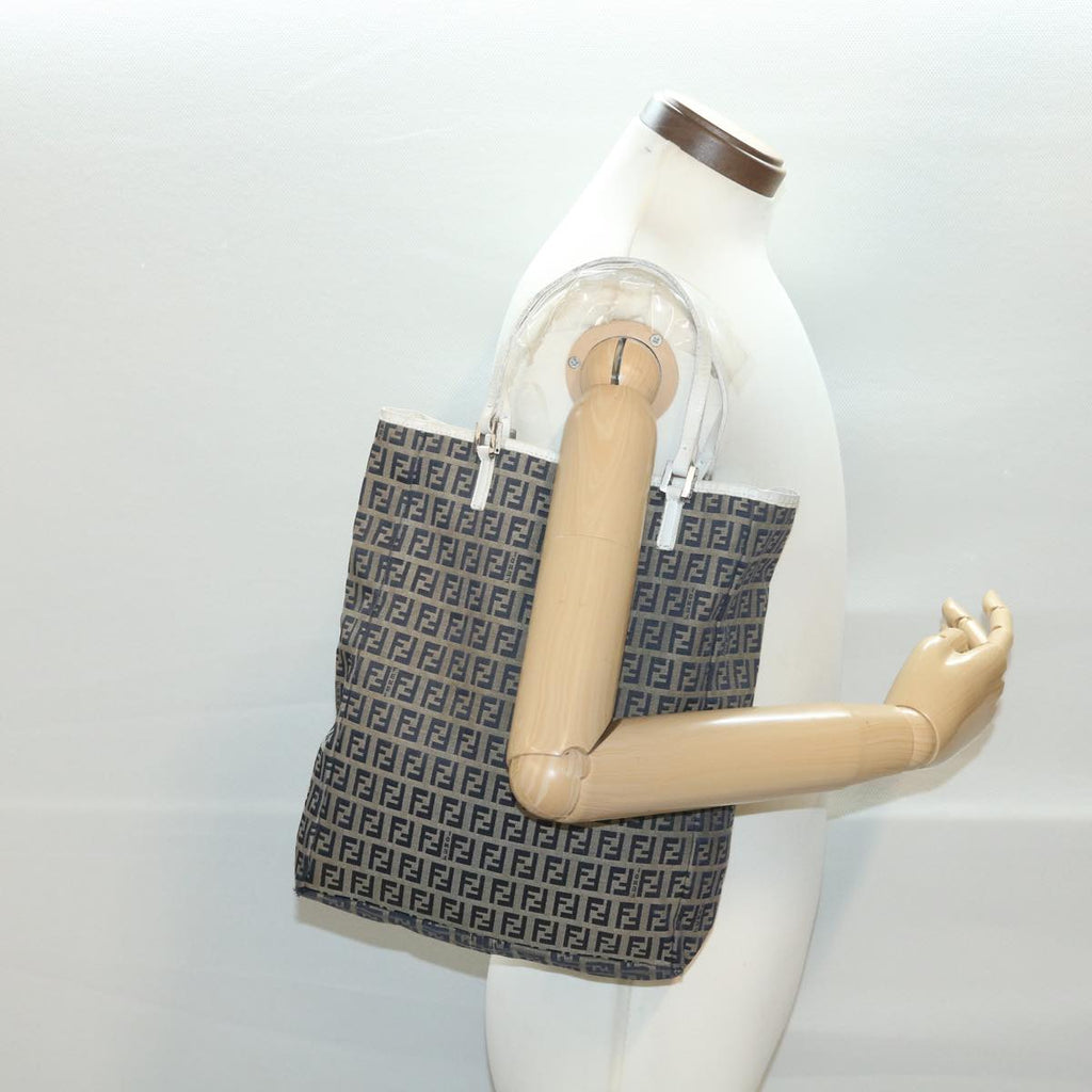 FENDI Zucchino Canvas Tote Bag Navy 3677 8BH006 028 bs4584